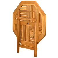 Outsunny 39" Acacia Wood Outdoor Dining Table, Octagon Patio Table with Umbrella Hole, Teak(m-7)
