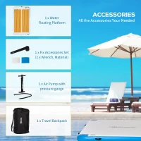 Outsunny 10' x 6' Inflatable Dock with Non-Slip Surface, Pump and Bag Floating Dock for Lake, Beach & Pool Recreation(m-7)