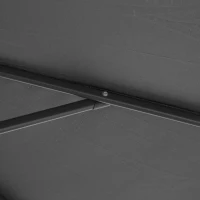 Outsunny Φ10' Deluxe Patio Umbrella Outdoor Market Parasol Banana Hanging Offset Sunshade Crank Cross Base Grey(m-10)