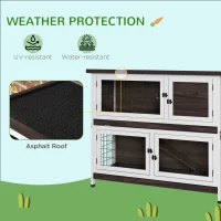 PawHut 46" Outdoor Rabbit Hutch w/ Removable Trays & Ramp for 1-2 Rabbits(m-7)