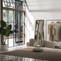 HOMCOM 58" x 20" Floor Standing Mirror, Full Body Mirror for Bedroom, Living Room, Rustic Brown(m-9)