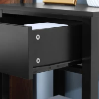 HOMCOM End Table, 2-tier Side Table with Drawer and Storage Shelf, Modern Sofa Side Table for Living Room, Black(m-8)