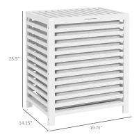HOMCOM 55 L Bamboo Laundry Basket with Lid, Cloth Hamper with Removable Liner Bag, 19.75 x 14.25 x 23.5 Inches, White(m-3)