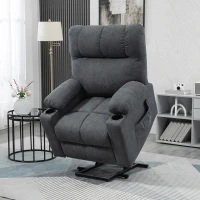 HOMCOM Electric Power Lift Chair Recliners for elderly, Oversized Recliner Chair with Remote Control, Dark Gray(m-2)
