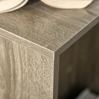 HOMCOM C-Shaped Sofa Side Table Mobile End Table with Storage and Wheels for Living Room,Office, Grey(m-8)