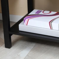 HOMCOM Side Table with 2 Storage Drawers, Modern End Table with Bottom Shelf for Living Room, Home Office, Black(m-7)