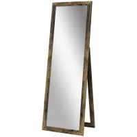 HOMCOM 58" x 20" Floor Standing Mirror, Full Body Mirror for Bedroom, Living Room, Rustic Brown(m-2)