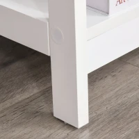 HOMCOM Modern End Table, Accent Side Table with 2 Storage Shelves for Living Room, Bedroom, White(m-6)