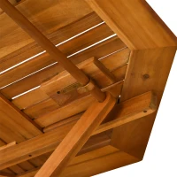 Outsunny 39" Acacia Wood Outdoor Dining Table, Octagon Patio Table with Umbrella Hole, Teak(m-8)