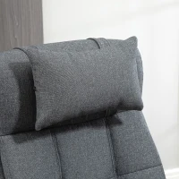 Vinsetto Office Chair Executive Linen-Feel Fabric High Back Swivel Task Chair with Upholstered Retractable Footrest, Headrest and Padded Armrest, Dark Grey(m-9)