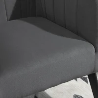 HOMCOM Luxury Velvet Fabric Accent Armchair with Thick Padding, High Armrests, and Channel Tufting, Grey(m-8)