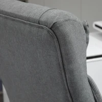 Vinsetto Executive Office Chair High Back Linen-Feel Fabric Swivel Chair with Upholstered Retractable Footrest, Headrest and Armrest, Light Grey(m-9)