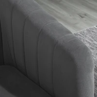 HOMCOM Luxury Velvet Fabric Accent Armchair with Thick Padding, High Armrests, and Channel Tufting, Grey(m-7)