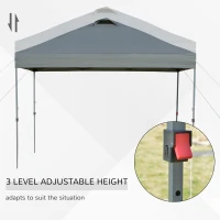 Outsunny 10' x 10' Pop Up Canopy Tent, Instant Sun Shelter with 3-Level Adjustable Height, Top Vents and Wheeled Carry Bag for Outdoor, Garden, Patio, Gray(m-5)