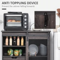 HOMCOM Farmhouse Sideboard Buffet Cabinet Sliding Door Coffee Bar Table with 2 Drawers, 2 Shelves, for Living Room, Dining Room, Kitchen, Entryway, Dark Brown(m-7)