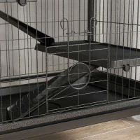 PawHut 6-Tier Rolling Small Animal Cage, Deluxe Rabbit Cage, Ferret Cage for Mink Chinchilla Kitten Rabbit Charcoal Grey(m-9)