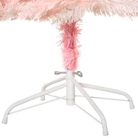 HOMCOM 7ft Unlit Spruce Artificial Christmas Tree with Realistic Branches and 1000 Tips, Pink(m-8)