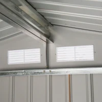 Outsunny 7'x4' Steel Garden Storage Shed, Outdoor Organizer with Spacious Room, Durable Metal, Brown - Perfect for Tools & Equipment(m-8)