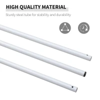 Outsunny Adjustable Sun Sail Shade Canopy Pole/Pipe Installation Kit (SUN SAIL NOT INCLUDED), White(m-4)