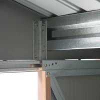 Outsunny 7'x4' Steel Garden Storage Shed, Outdoor Organizer with Spacious Room, Durable Metal, Brown - Perfect for Tools & Equipment(m-7)