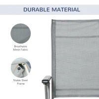 Outsunny Foldable Lounge Chair with 10-Positions Adjustable Backrest & Footrest for Deck, Backyard, Beach, Porch, Grey(m-6)