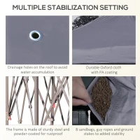 Outsunny 13' x 10' Pop Up Gazebo, Octagon Canopy Tent with Zippered Mesh Sidewalls, Weight Bags, Height Adjustable and Carrying Bag, Event Tent for Patio Garden Backyard, Grey(m-6)