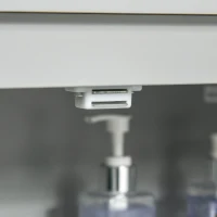 kleankin Freestanding Modern Bathroom Cabinet, Floor Storage Unit with Ample Space, Elegant Grey, Enhances Bathroom Decor(m-7)