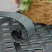 Outsunny Metal Garden Bench for Front Porch, Loveseat Like 2 Person, Armrests, Copper Color Cast Aluminum, Weaving Latticework Outdoor Furniture, Verdigris Green(m-9)