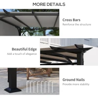 Outsunny 10' x 10' Outdoor Pergola Patio Gazebo Canopy Sun Shelter, Steel Frame, White(m-6)