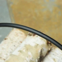 Outsunny 16" Firewood Log Rack Curved Fireplace Log Holder Wood Storage Basket Carrier with Flexible Handle, for Outdoor and Indoor Use, Black(m-9)