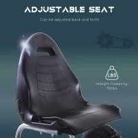 Aosom Pedal Go Kart Children Ride on Car  Racing Style with Adjustable Seat, Rubber Wheels, Handbrake, Clutch(m-5)