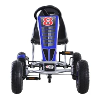 Aosom Pedal Go Kart Children Ride on Car  Racing Style with Adjustable Seat, Rubber Wheels, Handbrake, Clutch(m-8)