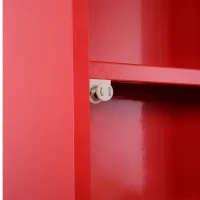 HOMCOM Wall Mount Medicine Cabinet Bathroom Cabinet with 4 Tier Shelves, Steel Frame and Glass Door, Lockable with 2 Keys(m-10)