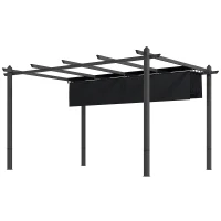 Outsunny 10' x 13' Retractable Pergola Canopy, Aluminum Pergola Sun Shade Shelter for Garden, Patio, Backyard, Deck, Gray(m-1)