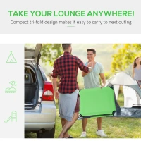 Outsunny Adjustable Outdoor Lounge Chair, Garden Folding Chaise Lounge with Face Hole Reclining Tanning Chair Seat, Folding Camping Beach Lounging Bed w/ Support Pillow, Green(m-9)