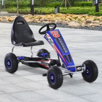 Aosom Pedal Go Kart Children Ride on Car  Racing Style with Adjustable Seat, Rubber Wheels, Handbrake, Clutch(m-1)