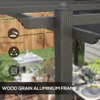 Outsunny 10' x 13' Retractable Pergola Canopy, Aluminum Pergola Sun Shade Shelter for Garden, Patio, Backyard, Deck, Gray(m-7)