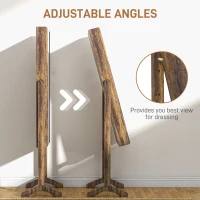 HOMCOM Lockable Mirror Jewelry Cabinet, Full-Length Mirror and Jewellery Storage with 3 Adjustable Angles, Rustic Brown(m-5)