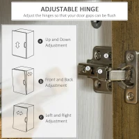 HOMCOM Sideboard Buffet Cabinet, Glass Door Kitchen Cabinet with Storage,  Accent Entryway Cabinet with Adjustable Shelf for Living Room, Distressed White(m-7)