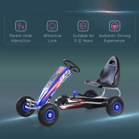 Aosom Pedal Go Kart Children Ride on Car  Racing Style with Adjustable Seat, Rubber Wheels, Handbrake, Clutch(m-4)