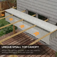 Outsunny 10'x13' Retractable Pergola Canopy, Wood Grain Aluminum, Outdoor Sun Shade for Patio, Garden, Cream White(m-4)