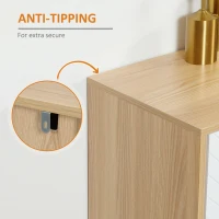 HOMCOM Modern Sideboard and Buffet, Dining Room Cabinet with Adjustable Shelves and 4 Doors, Natural(m-7)