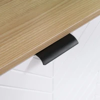 HOMCOM Modern Sideboard and Buffet, Dining Room Cabinet with Adjustable Shelves and 4 Doors, Natural(m-9)