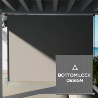 Outsunny 8' x 6' Patio Door Blinds, Outdoor Roller Shades, Cordless Roll Up Shade for Porch Gazebo, Light Grey(m-7)