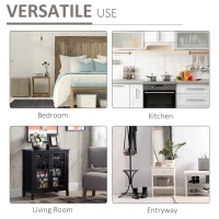 HOMCOM Sideboard Cabinet, Buffet Table with Double Framed Glass Doors, 2 Adjustable Shelves and Elevated Base Espresso(m-6)