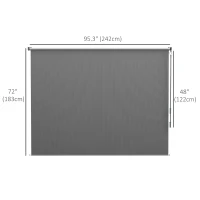 Outsunny 8' x 6' Patio Door Blinds, Outdoor Roller Shades, Cordless Roll Up Shade for Porch Gazebo, Light Grey(m-3)