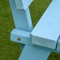 Outsunny Wooden Garden Bench for Outdoor, 2-person Patio Bench, Loveseat Furniture for Lawn, Deck, Yard, Porch and Entryway, Blue(m-9)