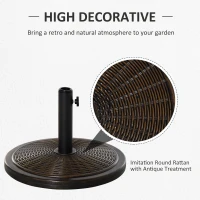 Outsunny 29LBS Offset Patio Umbrella Cement Base Stand Cantilever Parasol Holder Weight, Fits Φ1.4", Φ1.5", Φ1.9", Black(m-4)