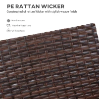 Outsunny 3-Piece Wicker Bar Set, Patio Bar Table Chair with Cushions, for Poolside, 25.2" x 19.3" x 37", White(m-5)