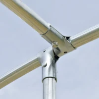 PawHut Large Chicken Coop Metal Chicken Run with Waterproof and Anti-UV Cover, Dome Shaped Walk-in Fence Cage Hen House for Outdoor and Yard Farm Use, 1" Tube Diameter, 9.2' x 18.7' x 6.5'(m-10)